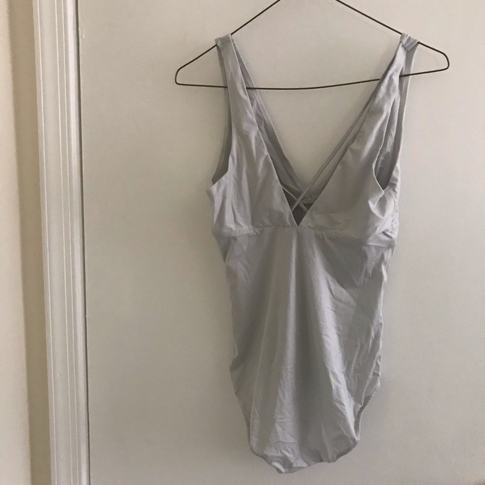 Aerie silky silver bodysuit